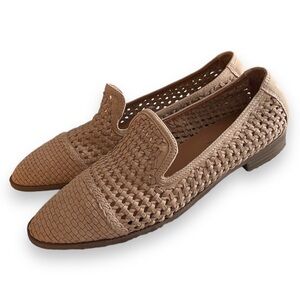 joie Genuine Leather Woven Waffle Tan Loafers Size 9.5 Beautifully made!